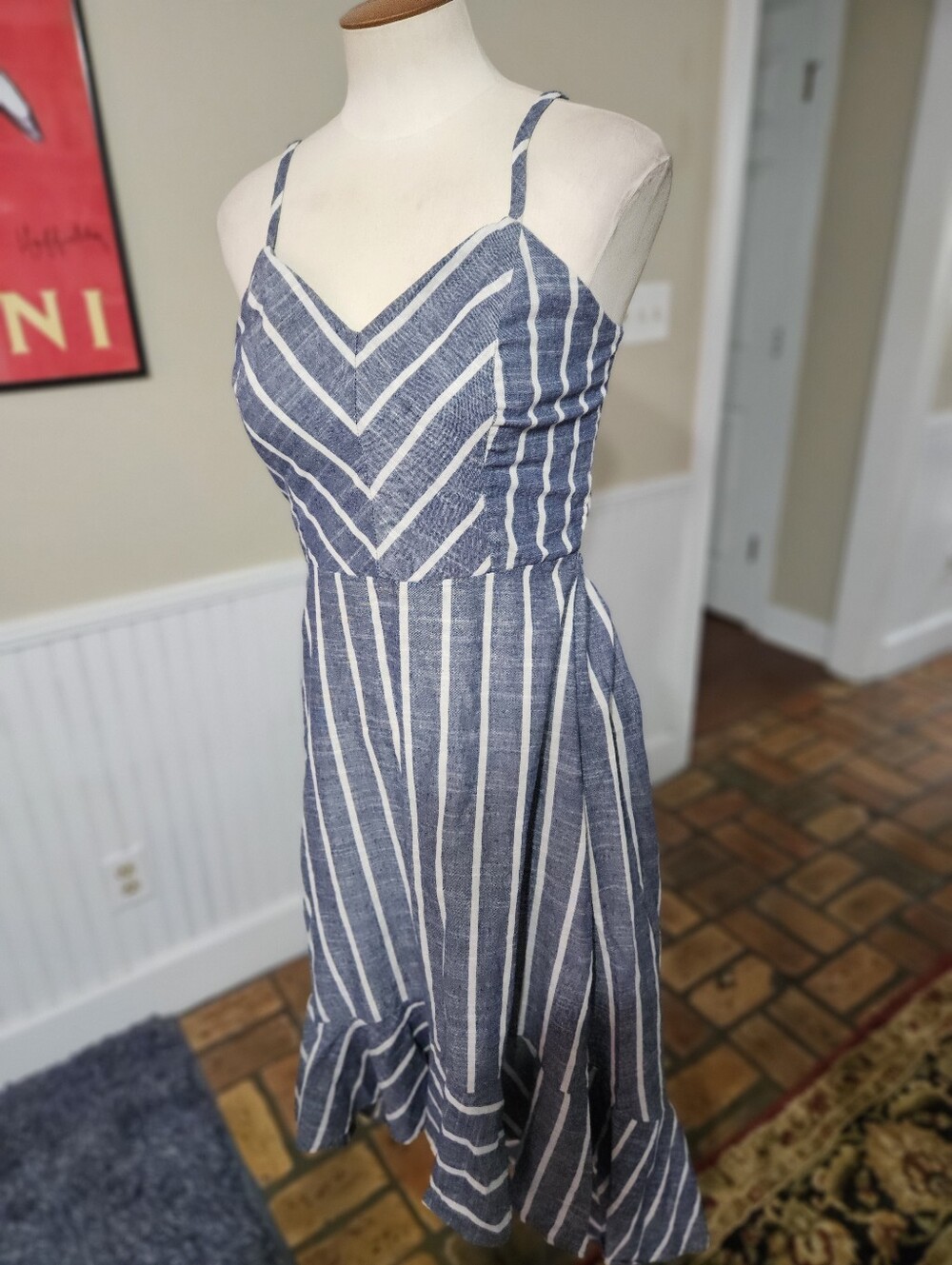 Bailey Blue Striped Dress Medium